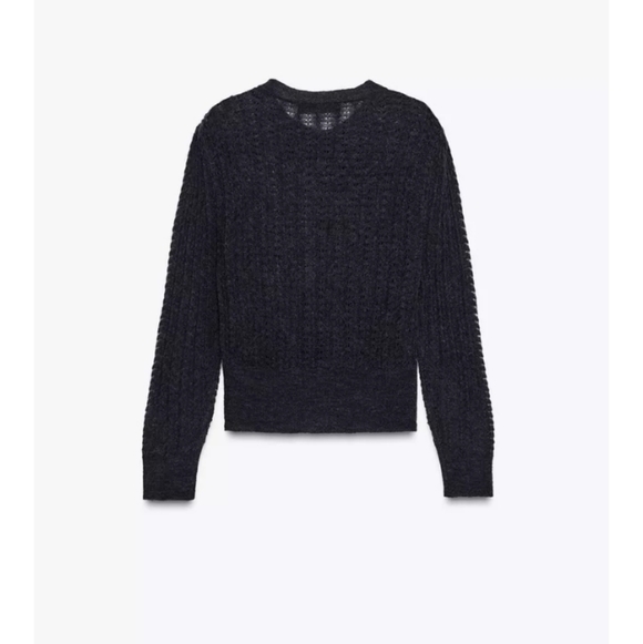 Zara Pointelle Knit Wool And Alpaca Cardigan - Picture 7 of 7